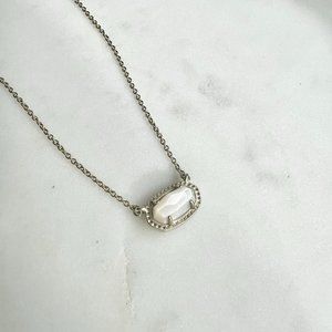 Kendra Scott Elisa Gold Pendant Necklace White Opal Stone